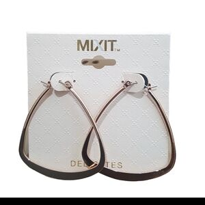 Mixit Rose Gold Open Triangle Hoop Earrings